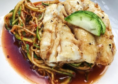 Grilled Teriyaki Cod + Spicy Zoodles